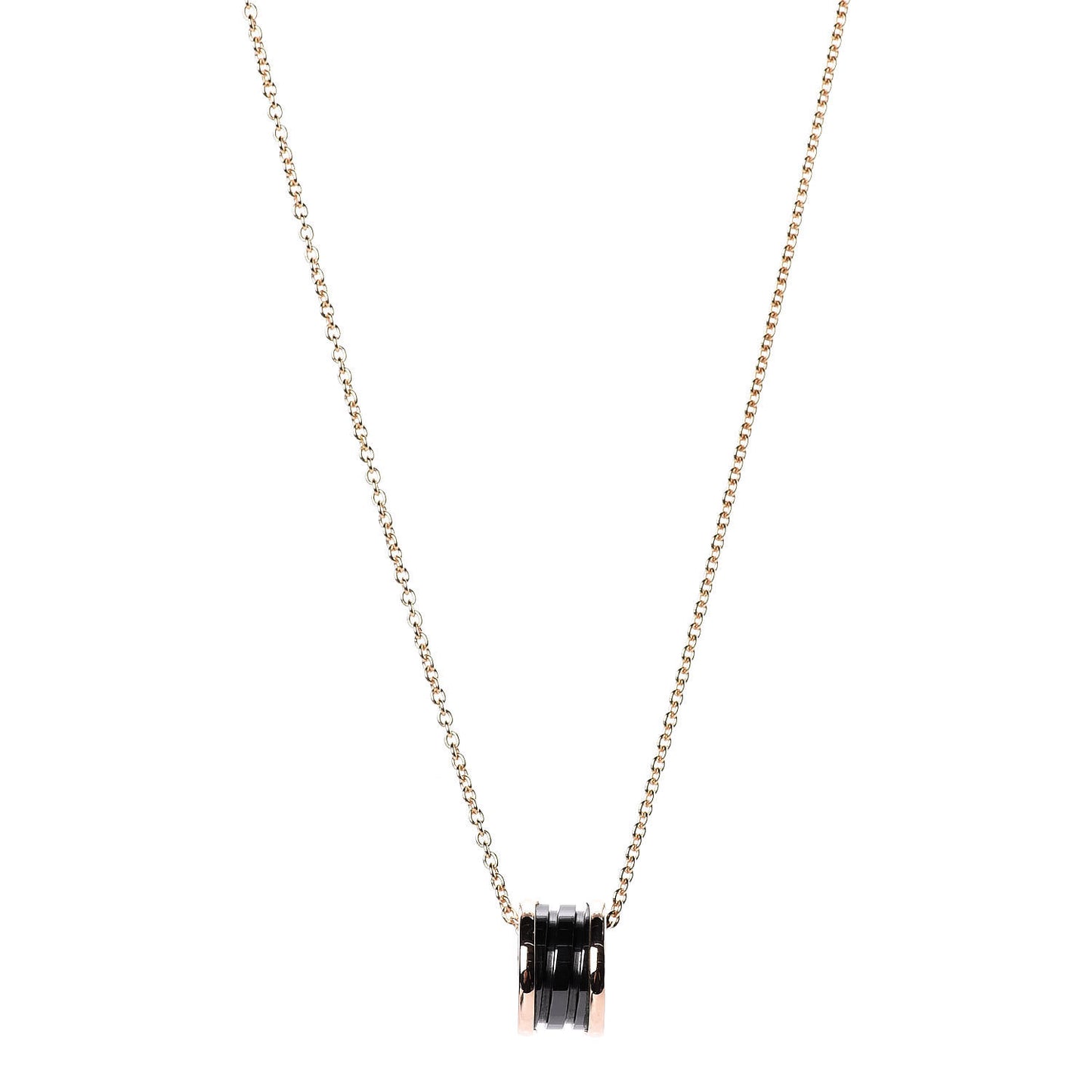 18K Rose Gold Black Ceramic B.Zero1 Pendant Necklace
