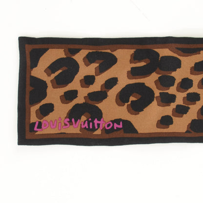Louis Vuitton Silk Leopard Bandeau Scarf Marron 3 of 5