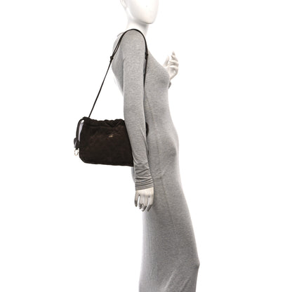 Chanel Suede Quilted Drawstring Clutch With Strap Brown 2 of 11