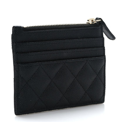 Chanel Caviar Quilted CC Zip Card Holder Black 3 of 7