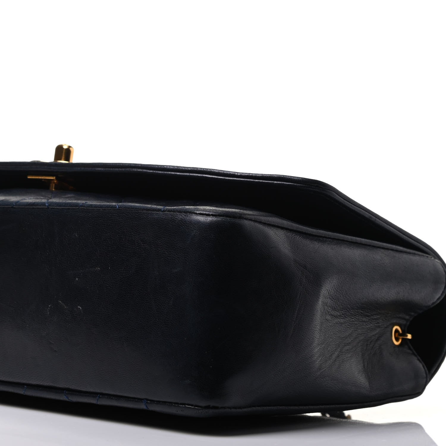 Chanel Lambskin Quilted Medium Single Flap Navy 12 of 13