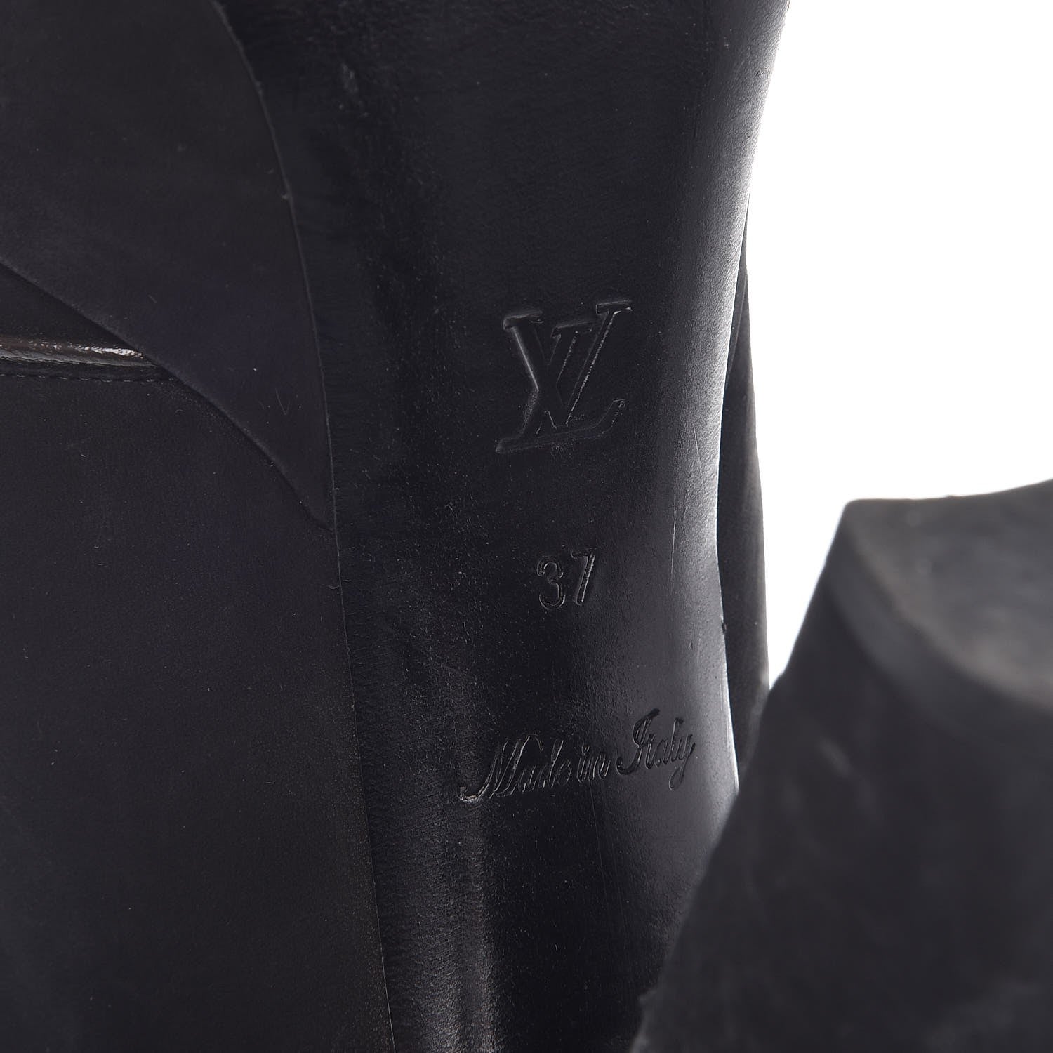 Louis Vuitton Suede Peep Toe Ankle Boots 37 Black 22 of 23