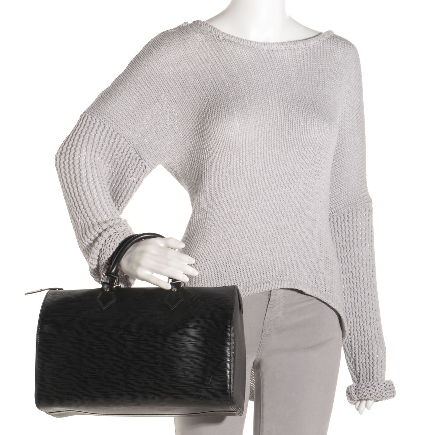 Louis Vuitton Epi Speedy 30 Black 2 of 7