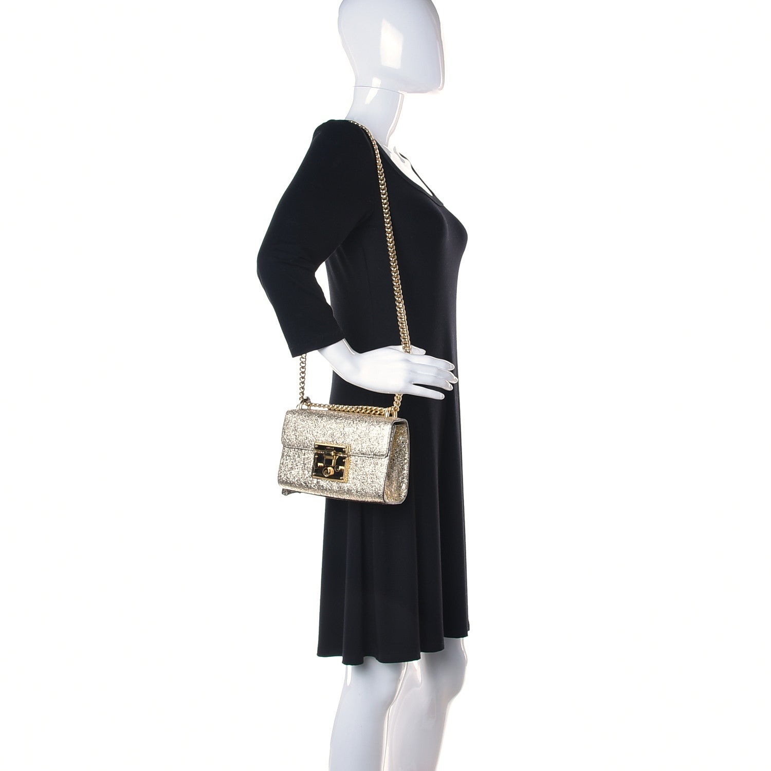 Gucci Galassia Small Padlock Shoulder Bag Platino 3 of 11