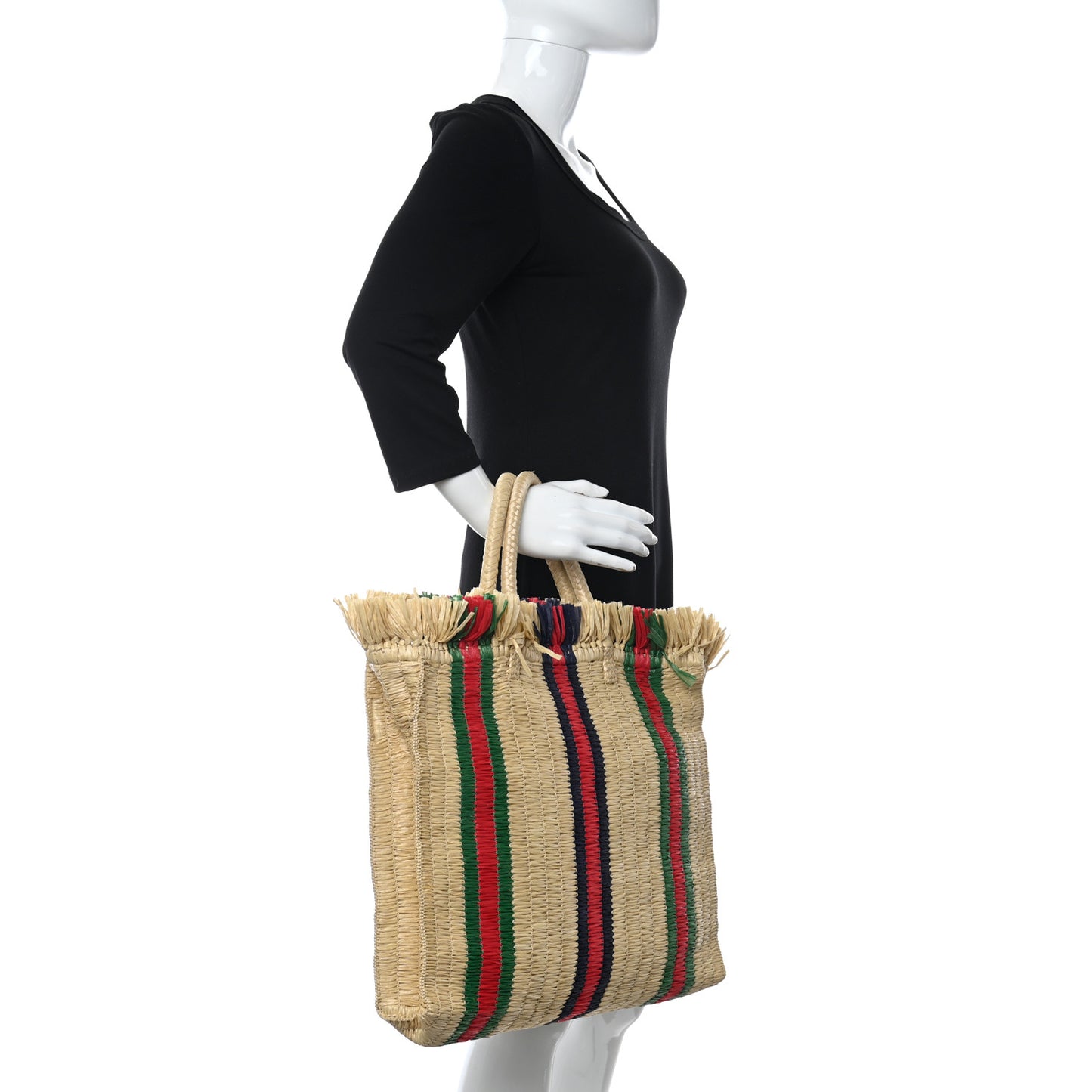 Raffia Linen Web Cestino Tote Bag