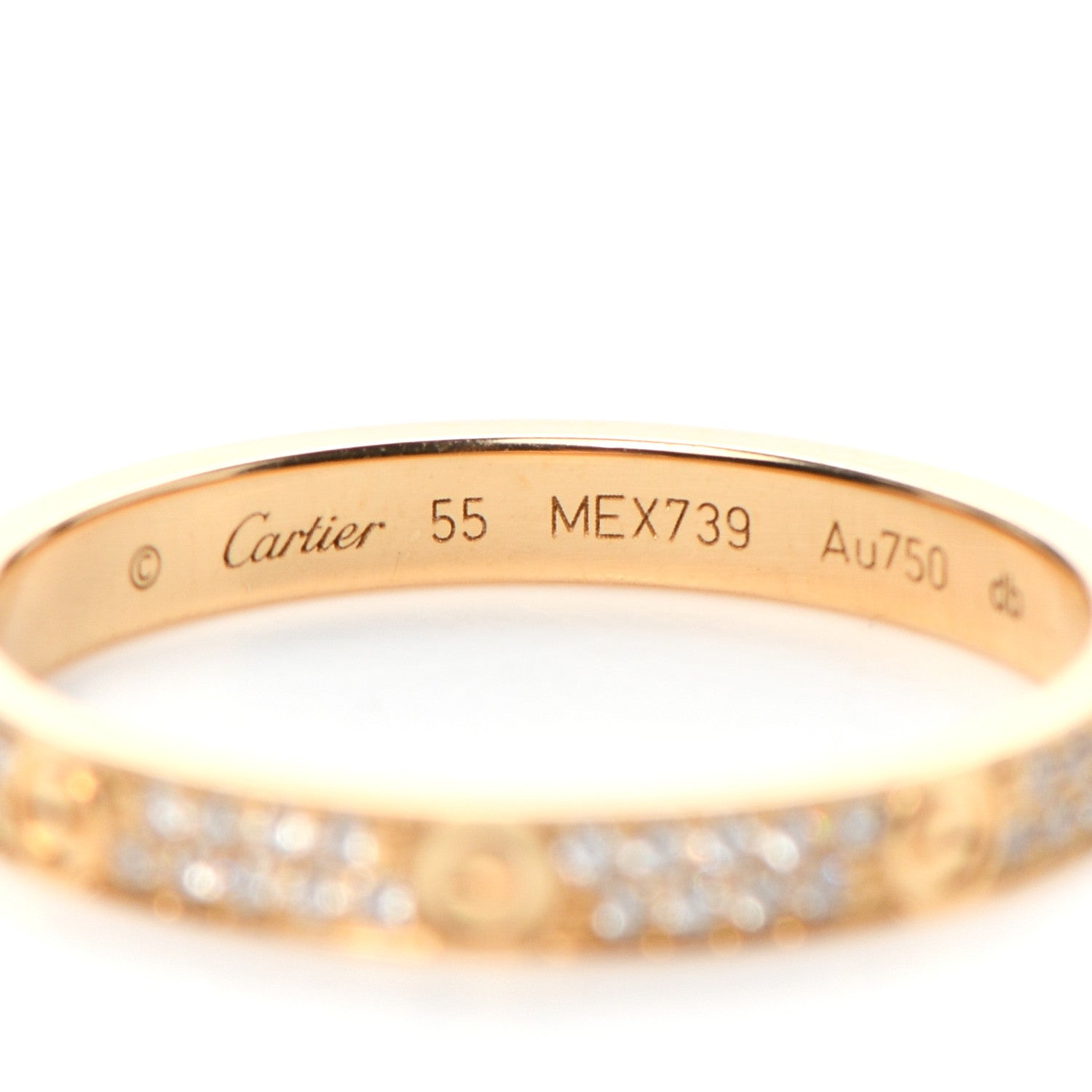 Cartier 18K Yellow Gold Diamond 2.6mm LOVE Paved Band Ring 55 7.25 4 of 6
