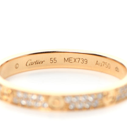 Cartier 18K Yellow Gold Diamond 2.6mm LOVE Paved Band Ring 55 7.25 4 of 6