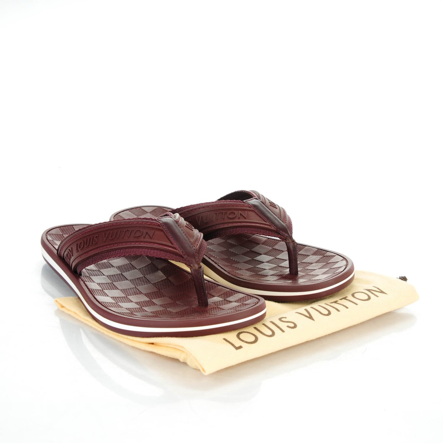Louis Vuitton Mens Rubber Damier Keys Thong Sandals 6 6 of 6