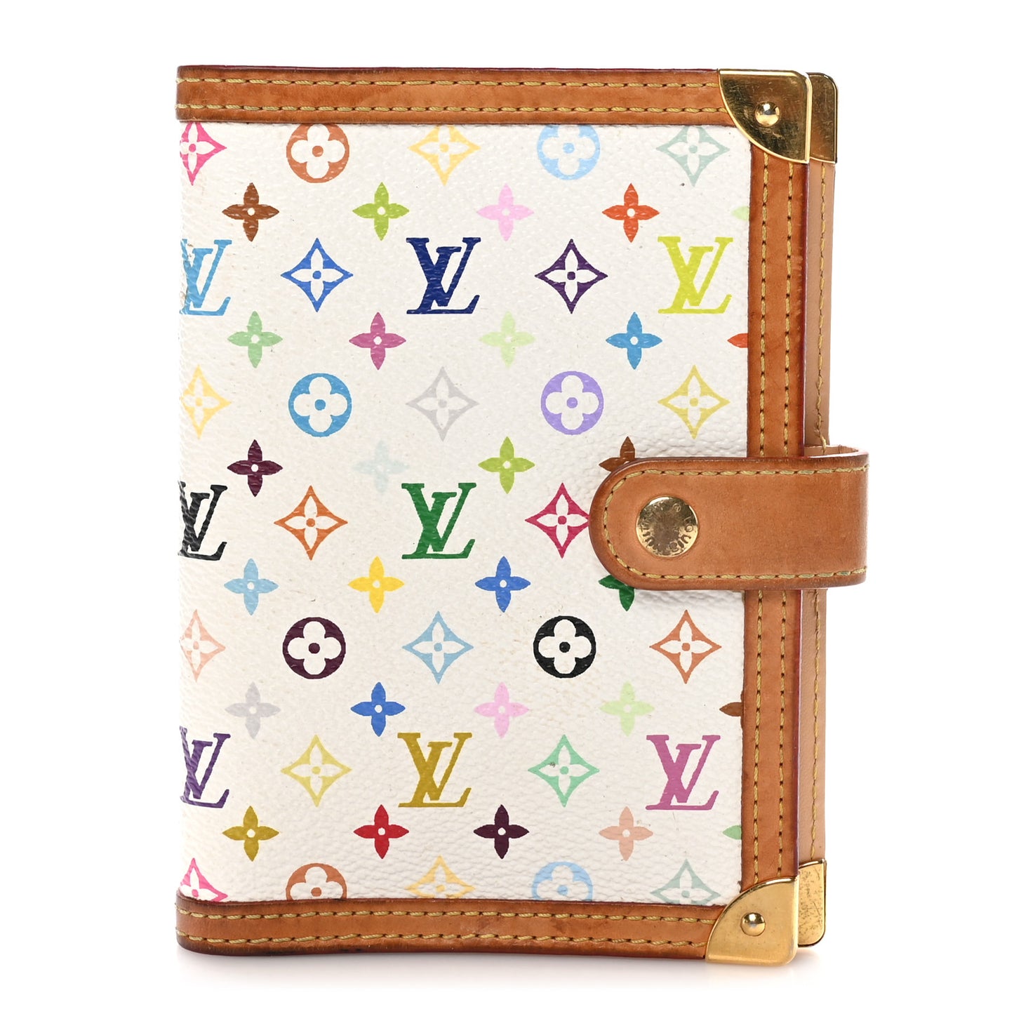 Monogram Multicolor Small Ring Agenda Cover White