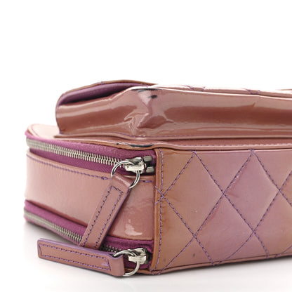Chanel Patent Quilted Small Pocket Box Camera Case Purple 10 of 16