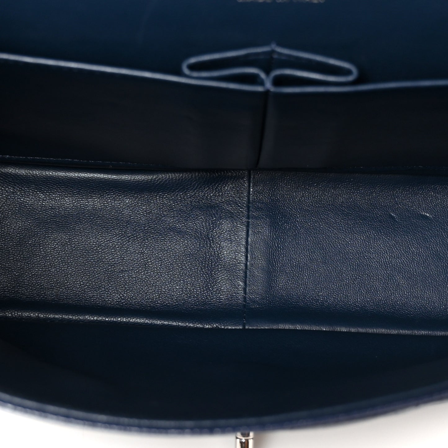 Caviar Quilted Jumbo Double Flap Navy Blue