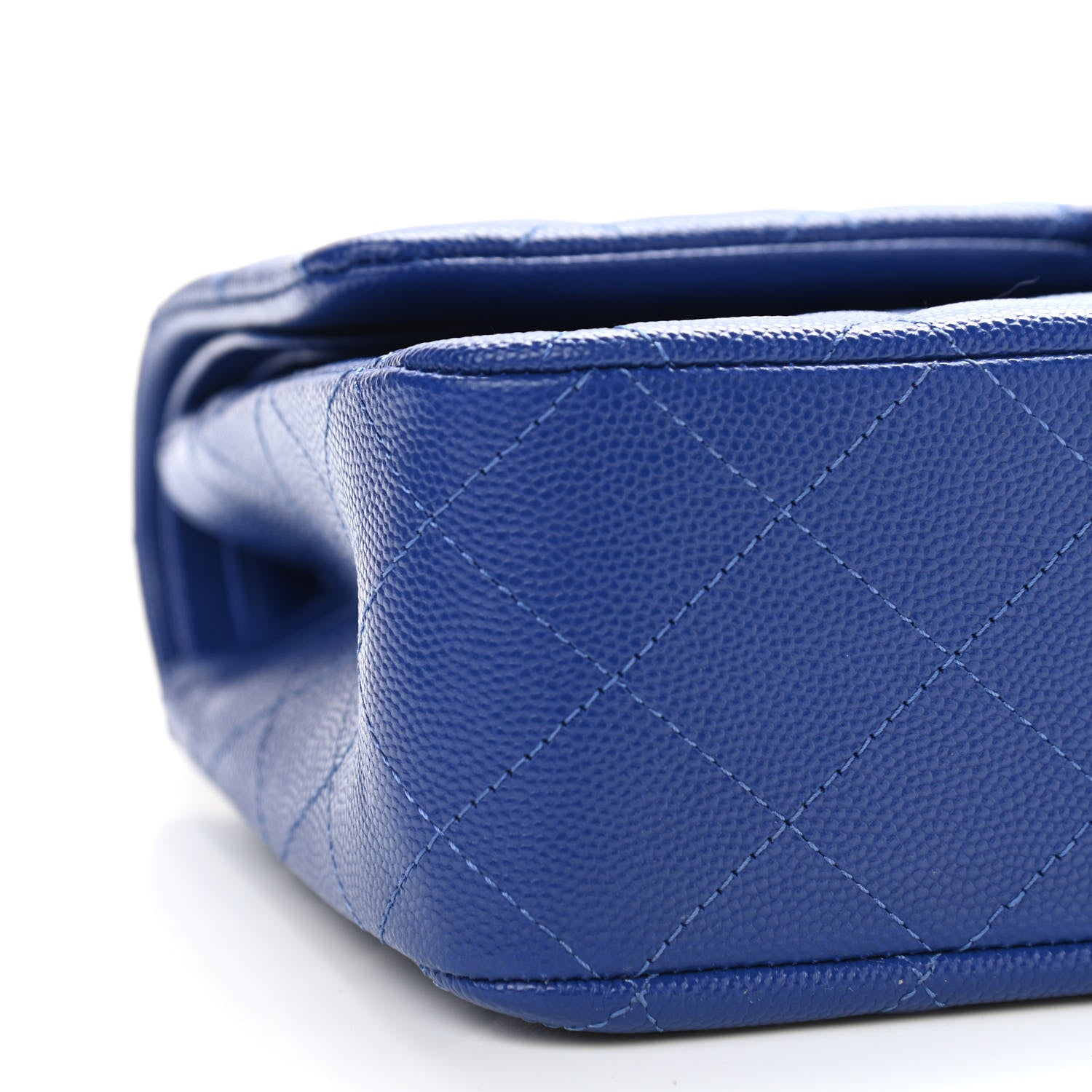 Chanel Caviar Quilted Medium Double Flap Blue 8 of 9