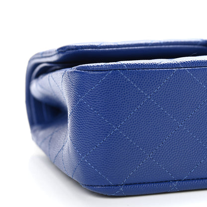 Chanel Caviar Quilted Medium Double Flap Blue 8 of 9