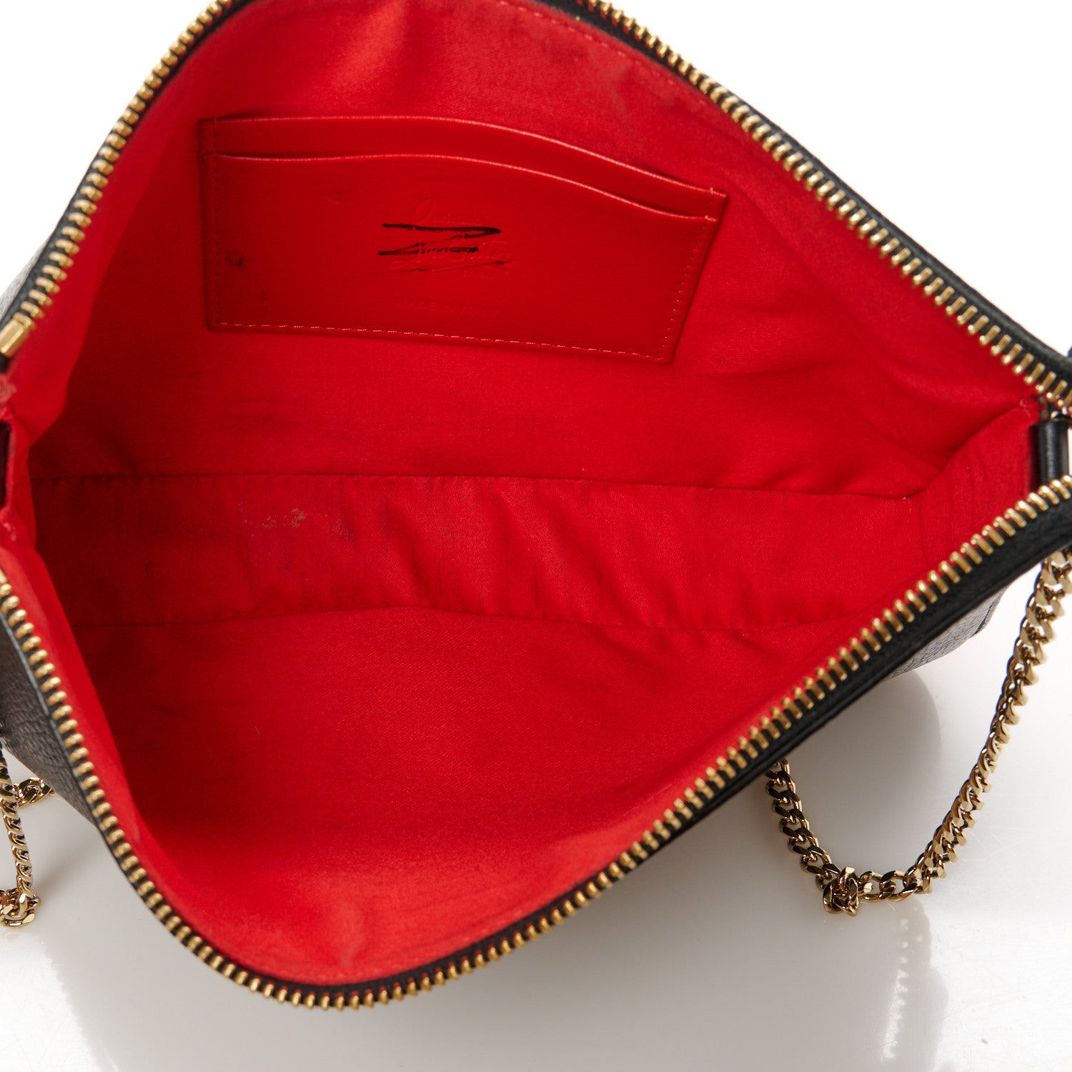 Christian Louboutin Calfskin Loubila Chain Clutch Black 5 of 10