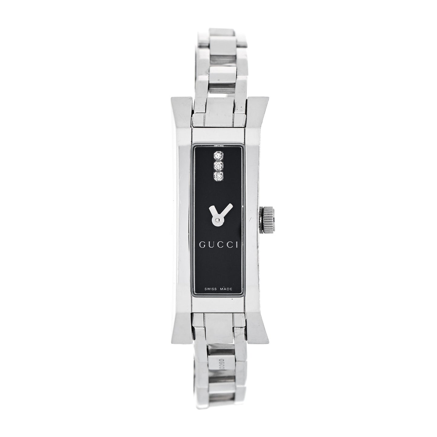 Stainless Steel Diamond 13mm Quartz Watch Black