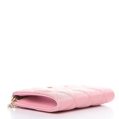 Chanel Iridescent Caviar Quilted Zipped Key Holder Case Rose Pink 4 of 8