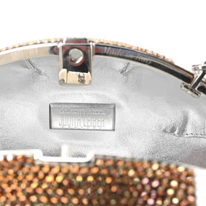 Judith Leiber Crystal Football Minaudiere Clutch Brown 6 of 10