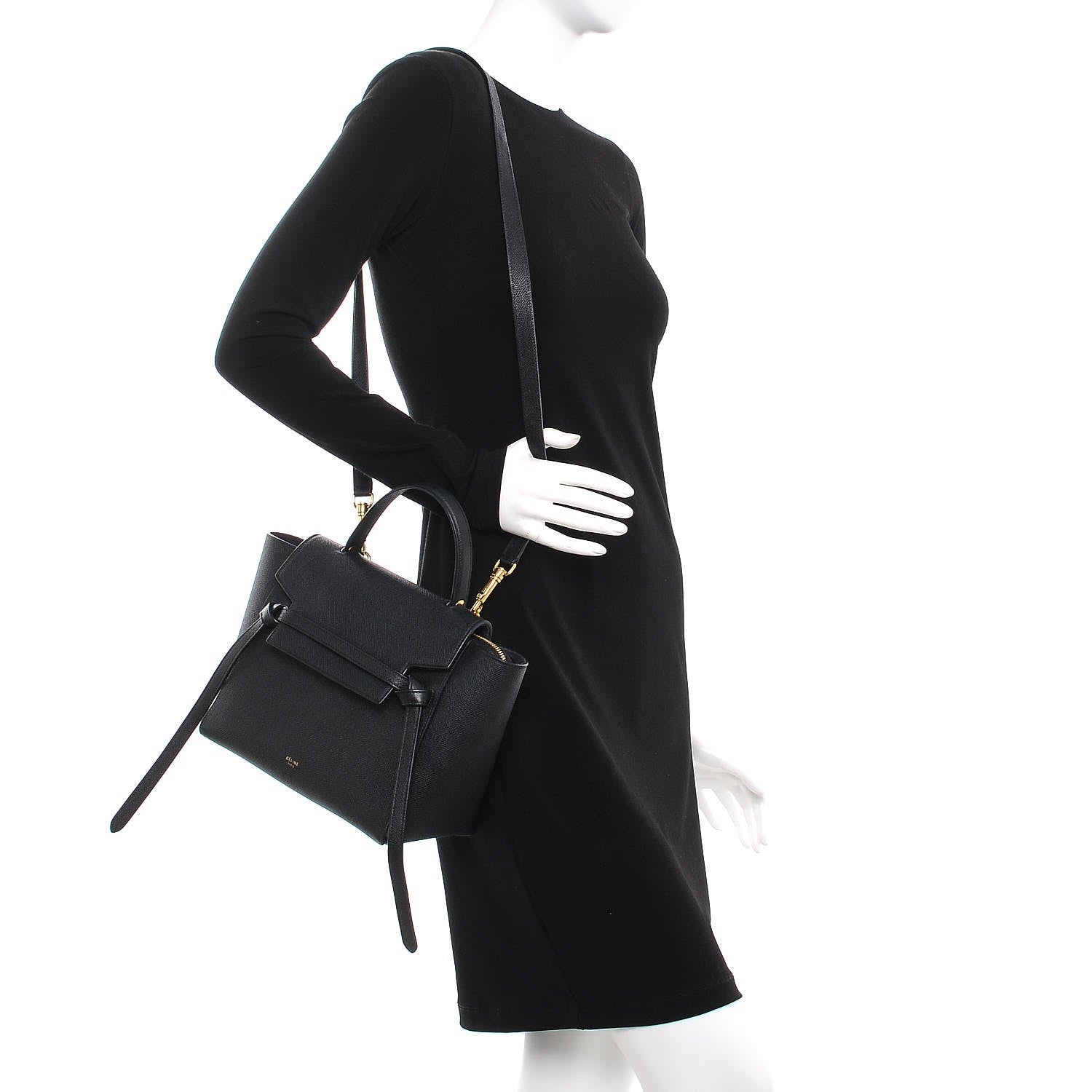 Celine Grained Calfskin Micro Belt Bag Black 2 of 9