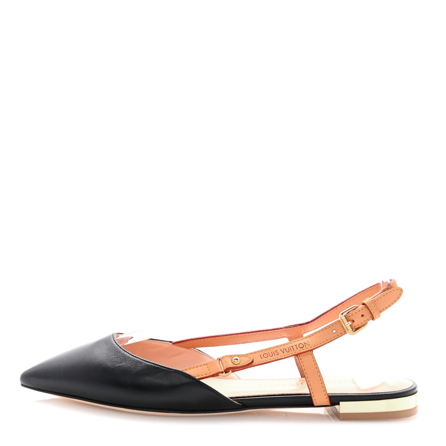 Calfskin Blossom Slingback Flat Ballerina 37 Black