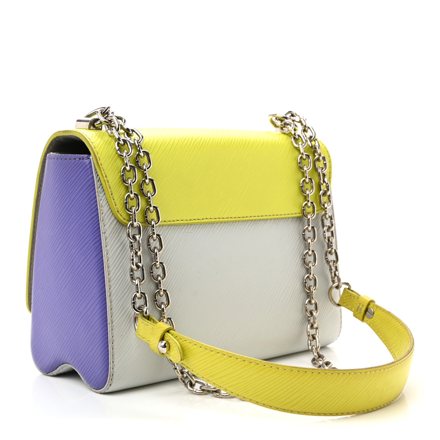 Louis Vuitton Epi Twist Shoulder Bag MM Purple Yellow Grey 3 of 12