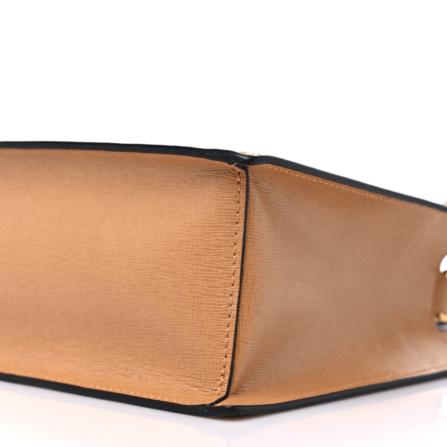 Saffiano Virtus Top Handle Shoulder Bag Camel
