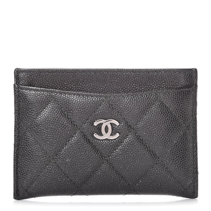 Chanel Metallic Caviar Quilted Card Holder Black 1 of 11