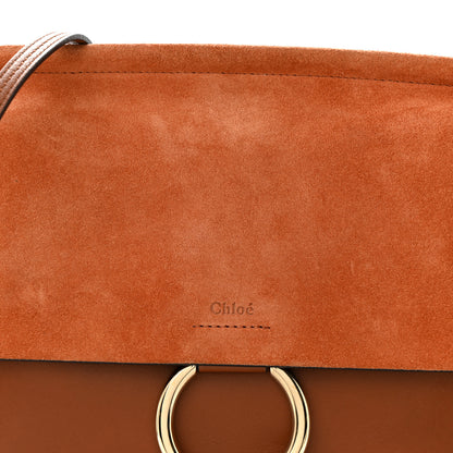 Chloe Suede Calfskin Medium Faye Shoulder Bag Tobacco 8 of 12