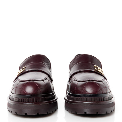 Chanel Calfskin Quilted CC Mocassin Loafers 36.5 Dark Purple 2 of 11