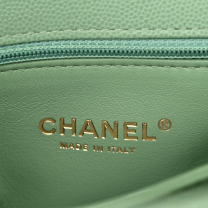 Chanel Caviar Quilted Mini Coco Chain Handle Flap Light Green 6 of 10