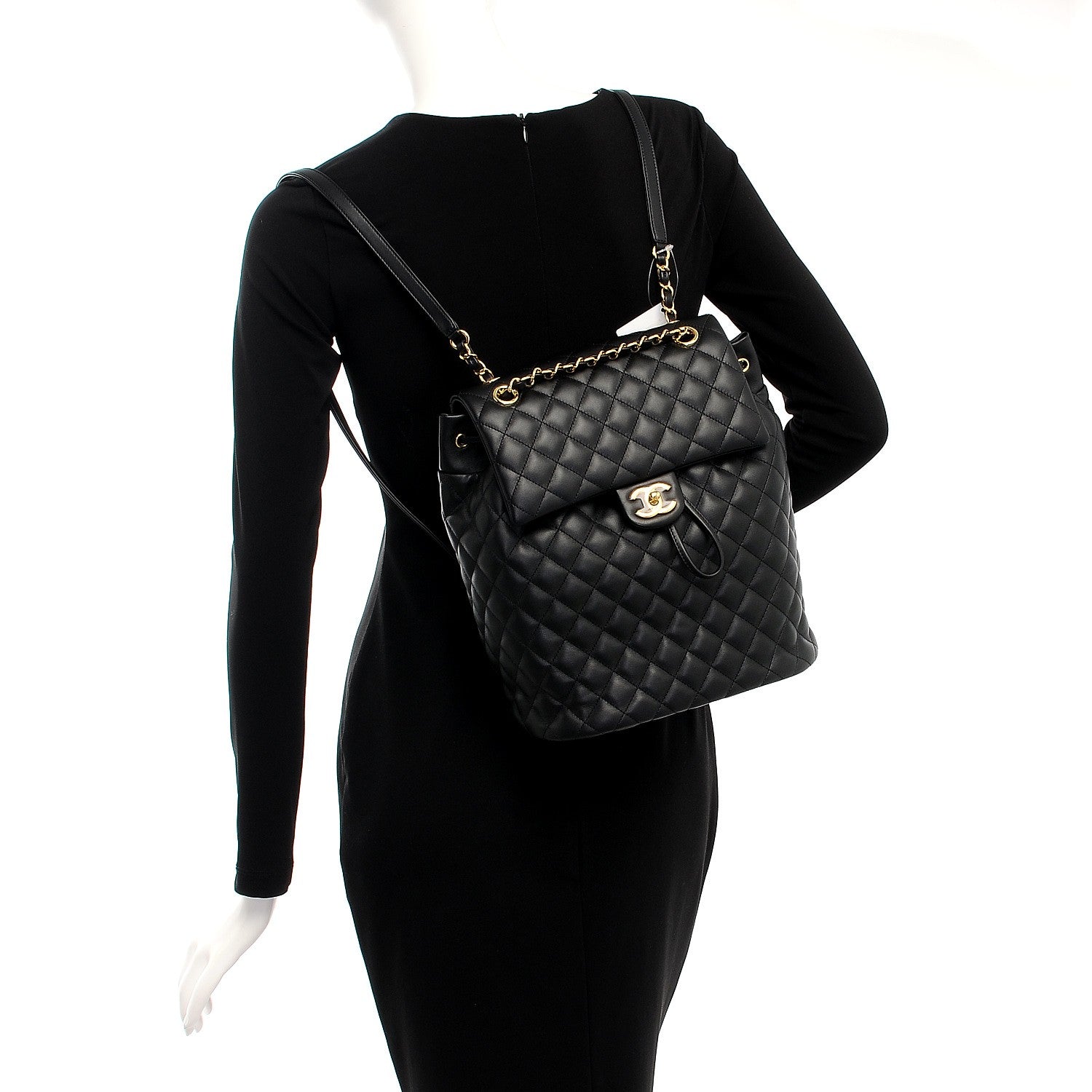Chanel Calfskin Quilted Large Urban Spirit Backpack Black 2 of 7