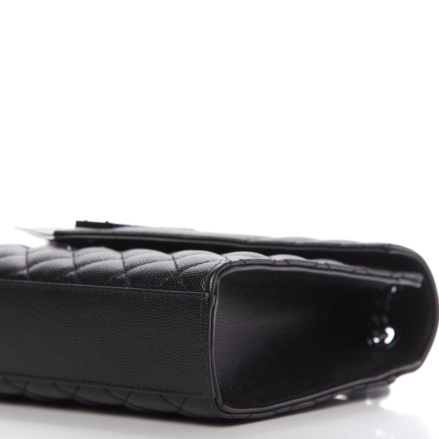 Saint Laurent Grain De Poudre Textured Mixed Matelasse Triquilt Medium Monogram Satchel Black 7 of 10