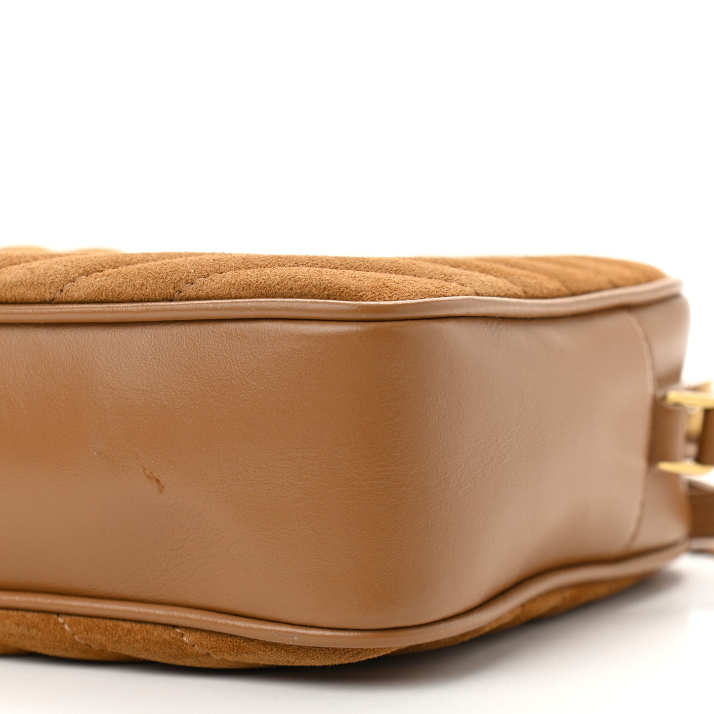Suede Matelasse Monogram Lou Camera Bag Cinnamon