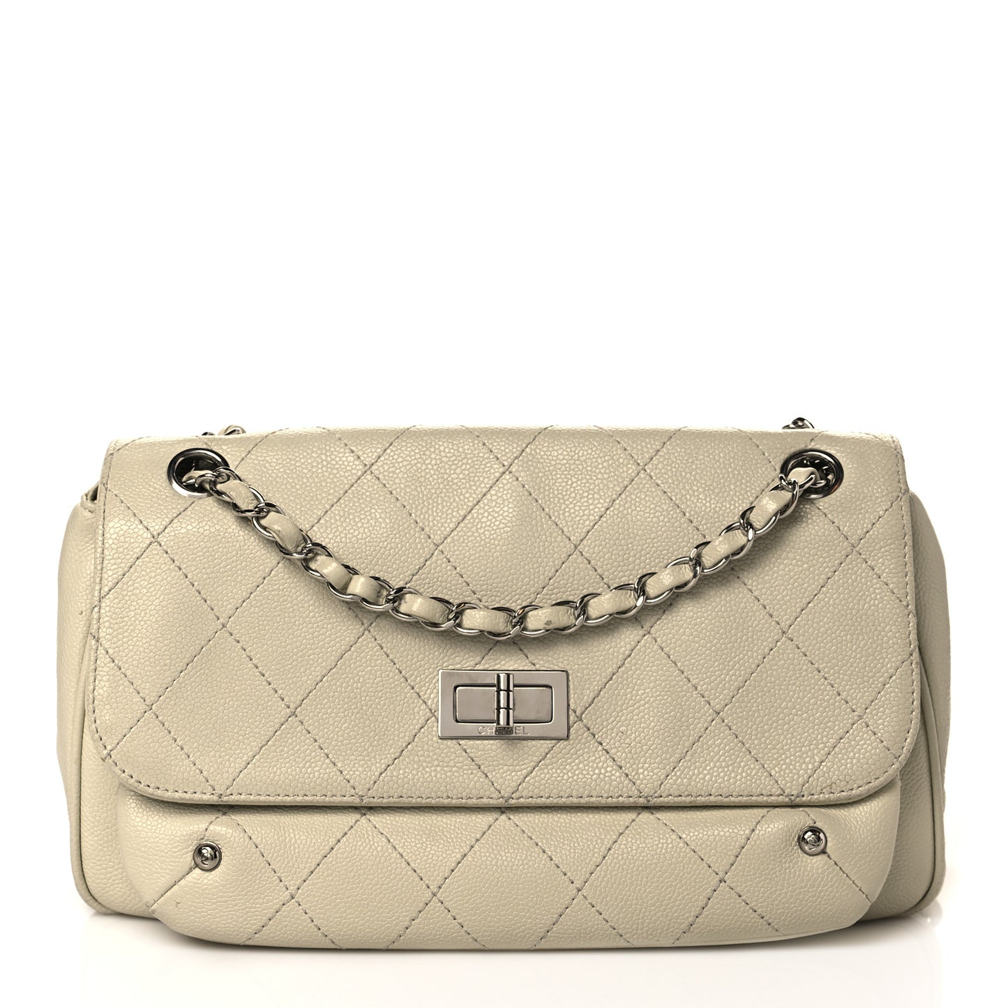 Glazed Caviar Pocket In The City Flap White