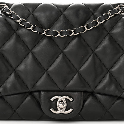 Chanel Lambskin Quilted Jumbo 3 Flap Black 8 of 10