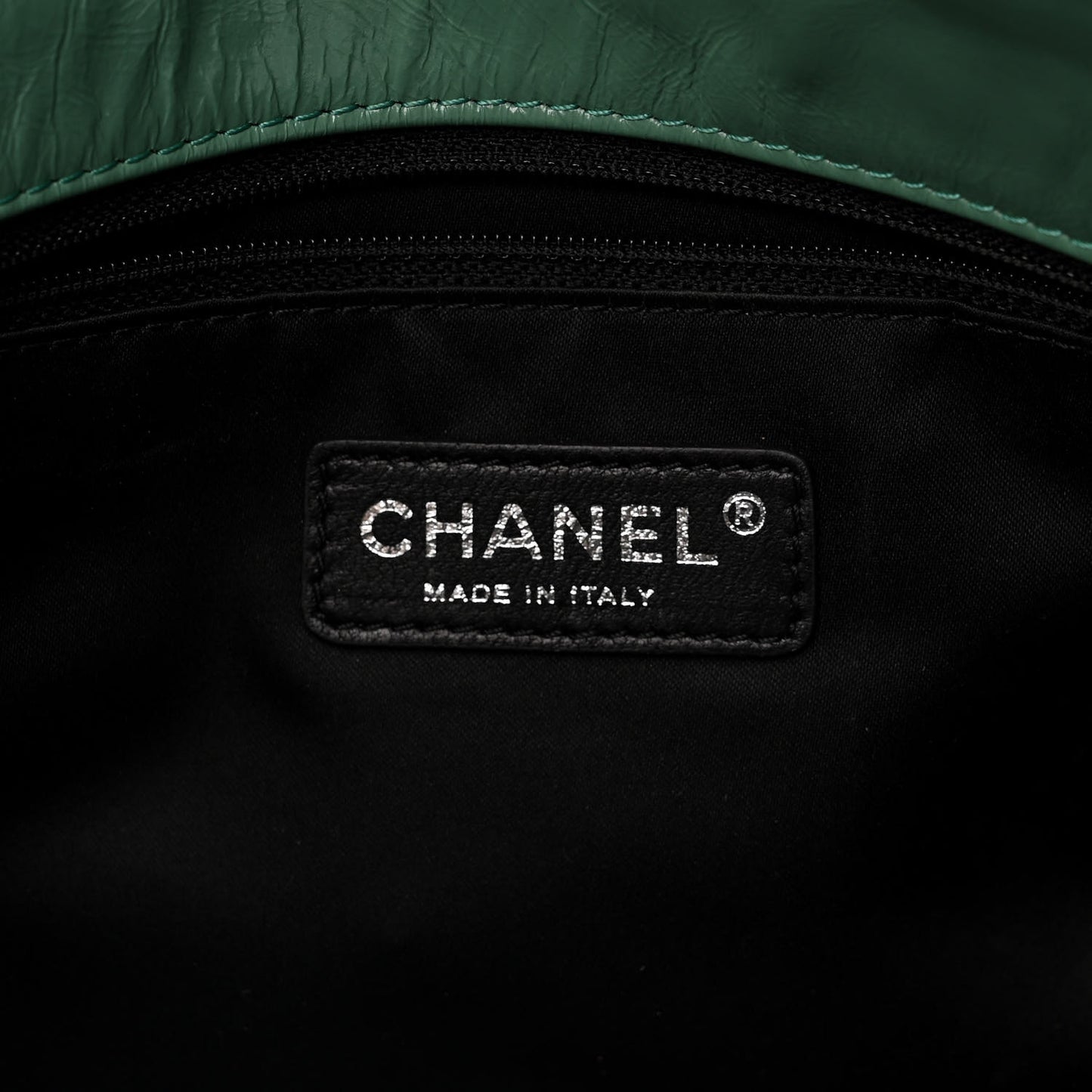Glazed Calfskin Twisted Maxi Flap Green