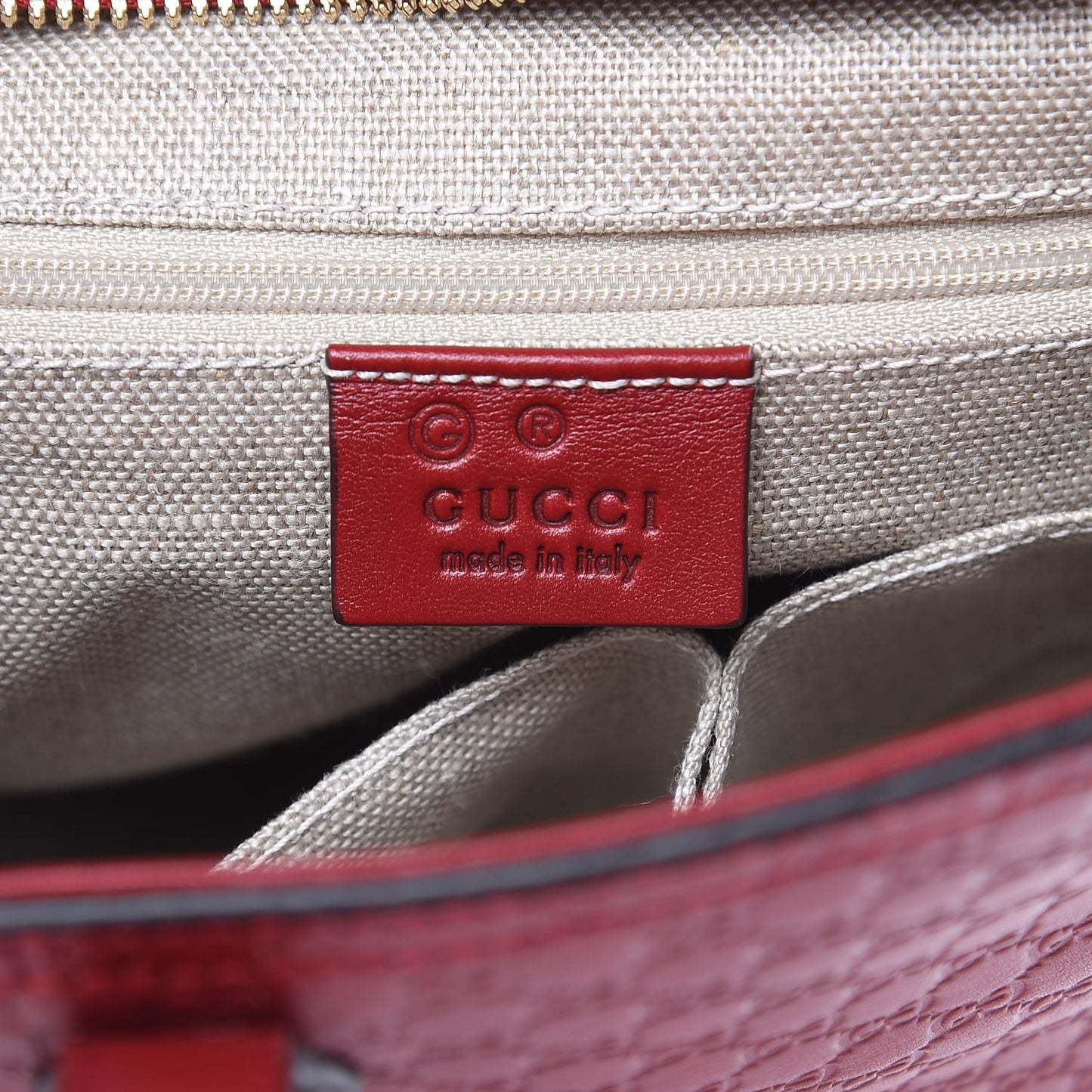 Microguccissima Small Bree Tote Red