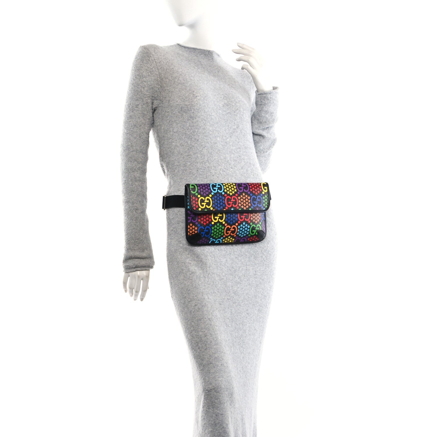 Gucci GG Supreme Monogram Psychedelic Slim Belt Bag Black 2 of 10