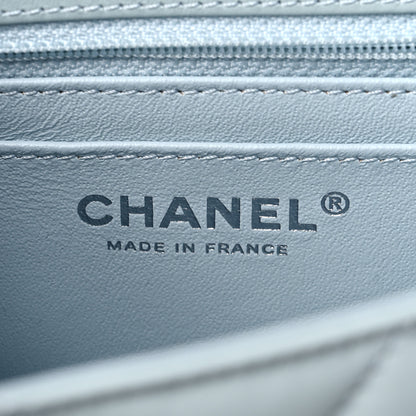 Chanel Aged Calfskin Chevron Quilted 2.55 Reissue Mini Flap Light Blue 6 of 11