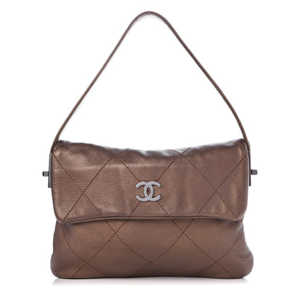 Chanel Metallic Calfskin Stitched Shoulder Bag Bronze 1 of 9