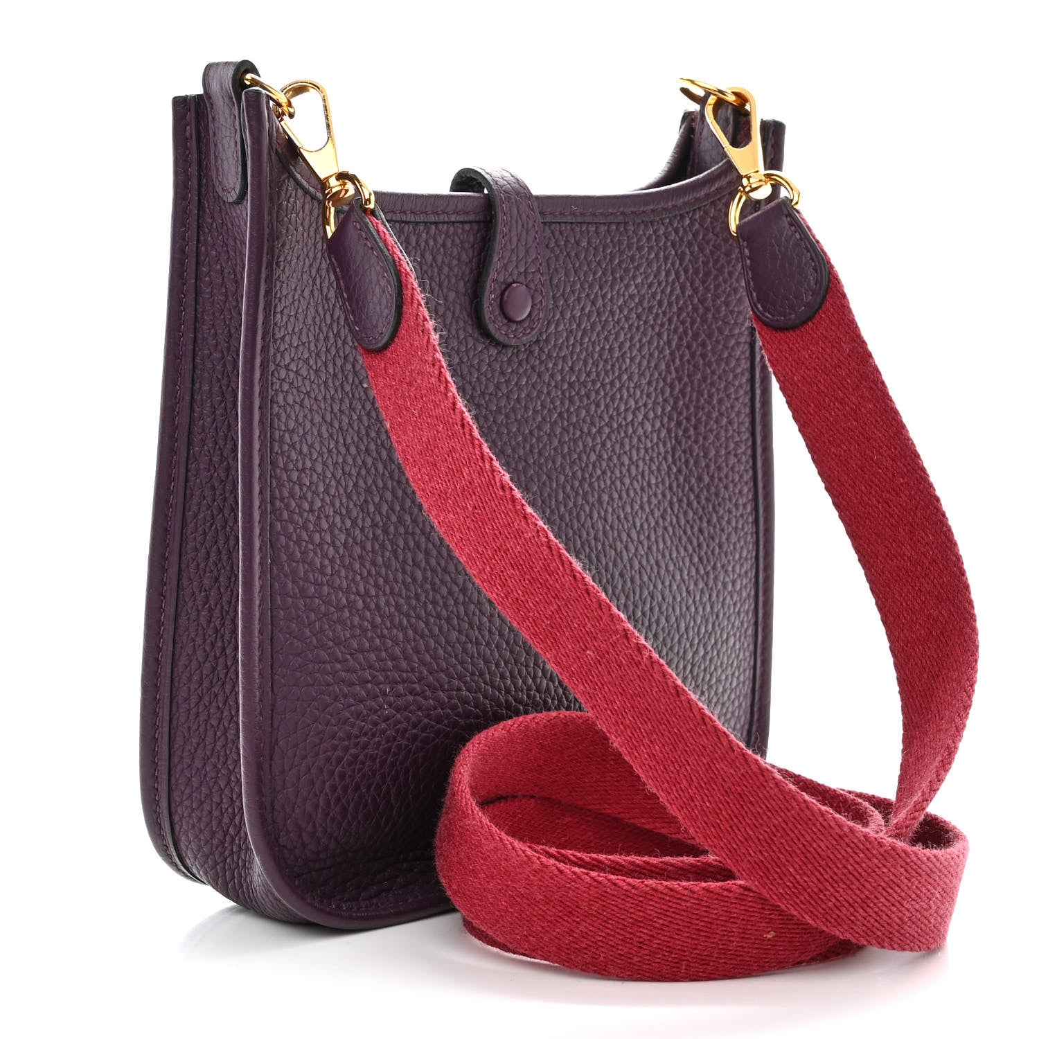 Hermes Taurillon Clemence Amazone Evelyne TPM Cassis Rouge Grenat 3 of 10