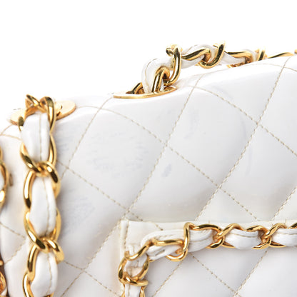 Chanel Patent Quilted Jumbo XL Chain Around Flap White 16 of 20