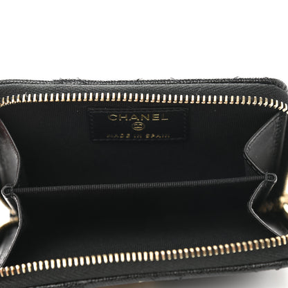 Chanel Caviar Quilted Studded CC Zip Card Holder Black 5 of 8