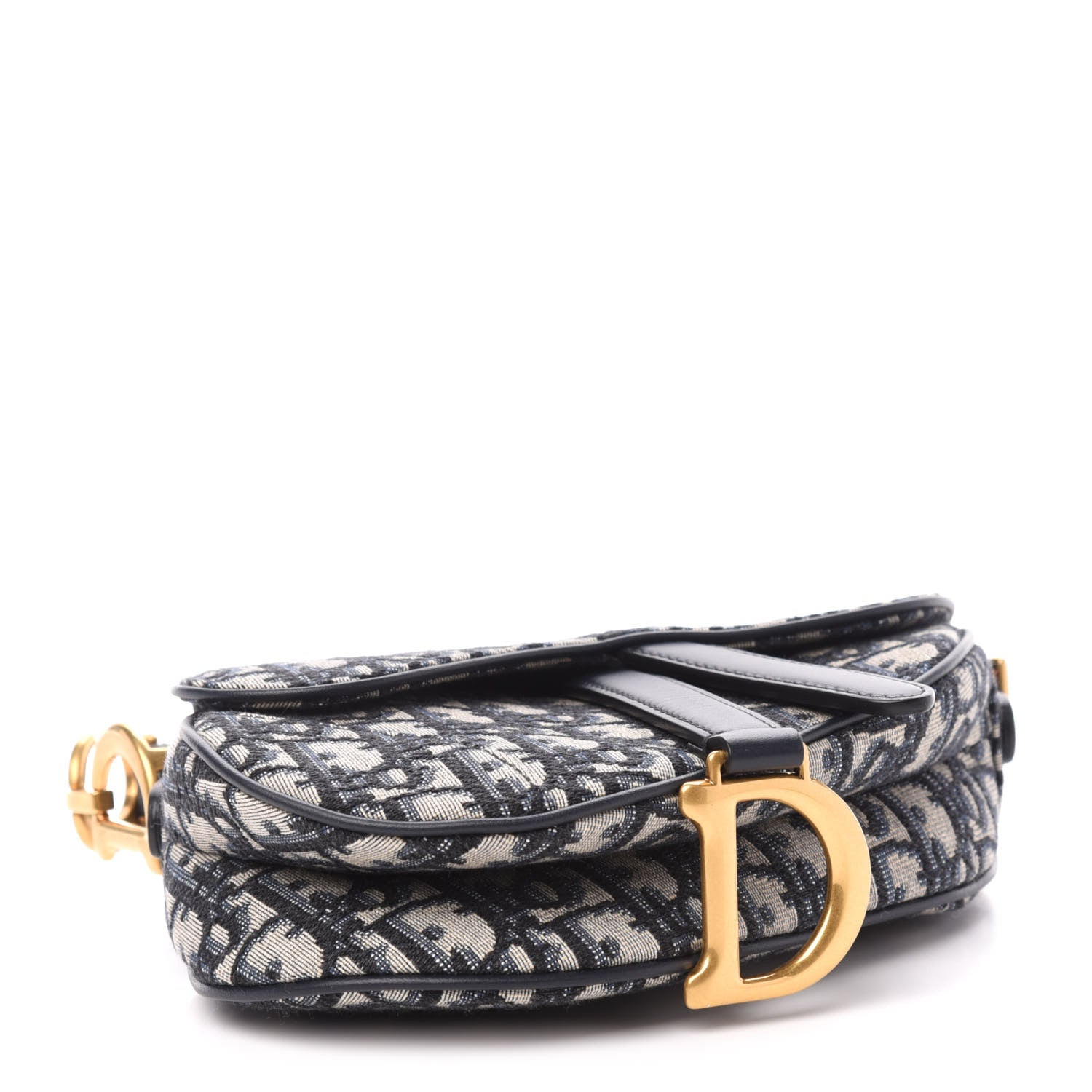 Christian Dior Oblique Mini Saddle Bag Blue 4 of 11