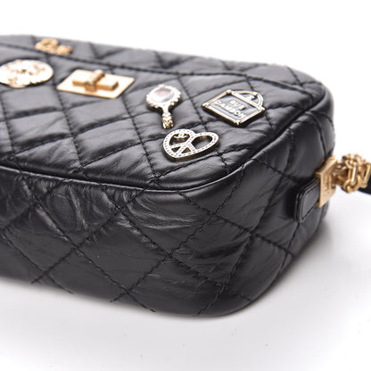 Chanel Aged Calfskin Quilted Mini Lucky Charm Reissue Camera Case Black 9 of 11
