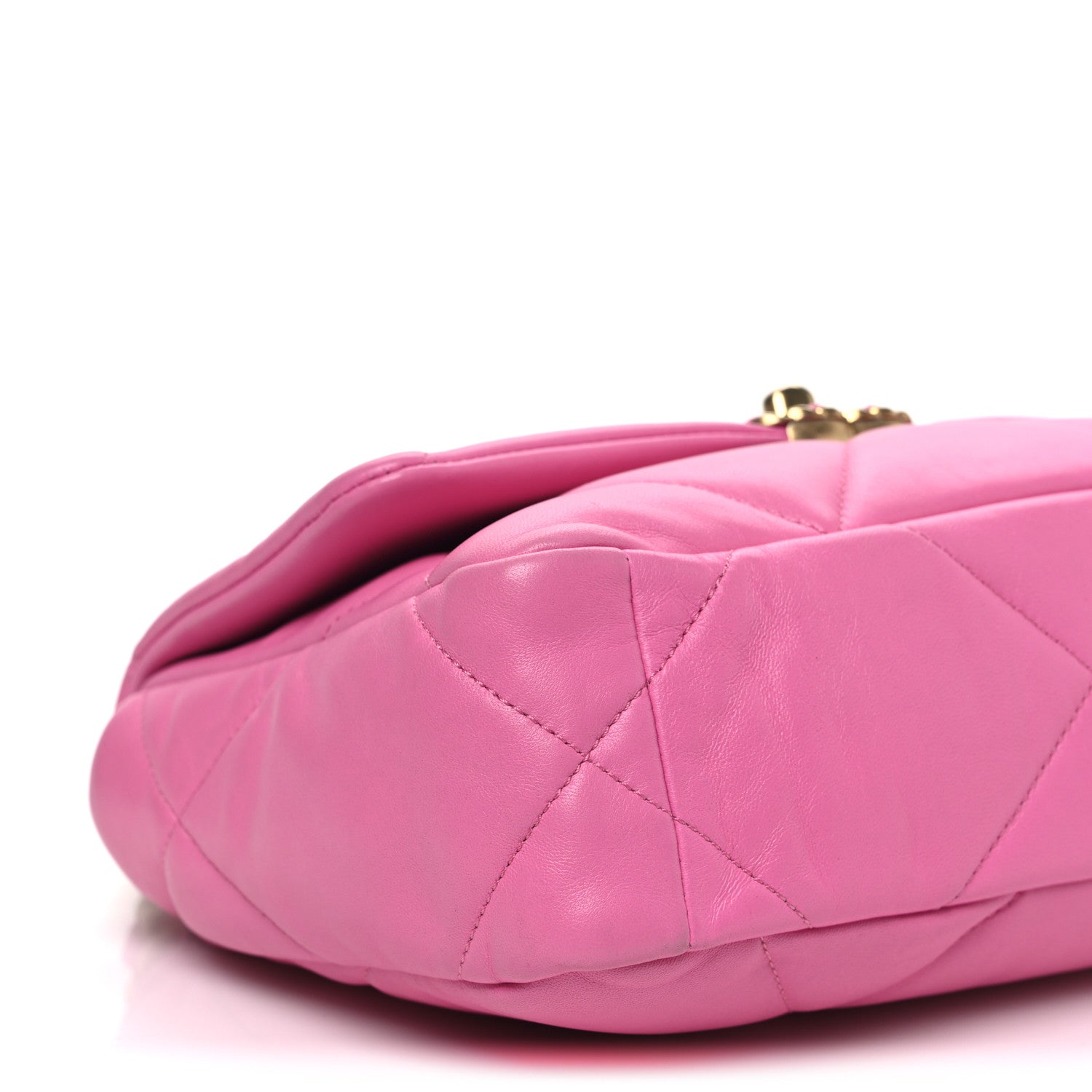 Chanel Shiny Lambskin Quilted Medium Chanel 19 Flap Neon Pink 9 of 11