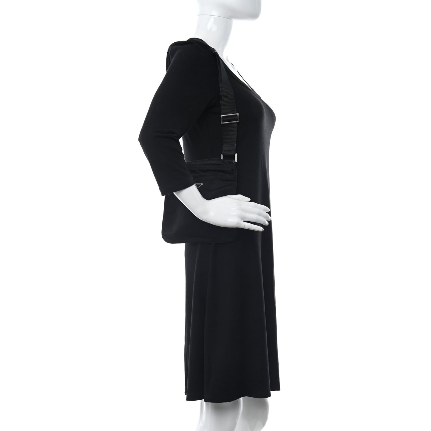 Tessuto Nylon Crossbody Bag Black