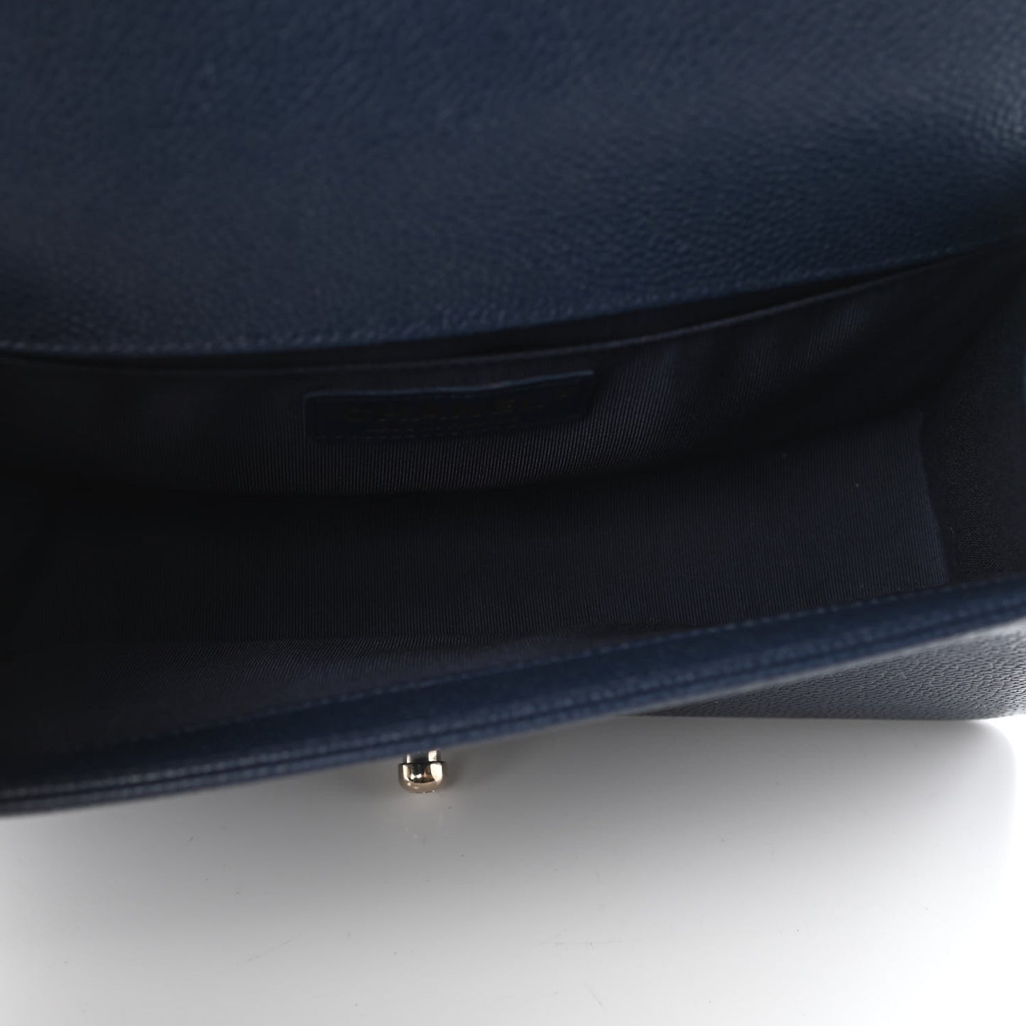 Caviar Quilted Medium Boy Flap Dark Navy Blue