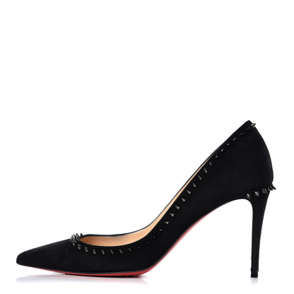Christian Louboutin Suede Studded Anjalina 85 Pumps 37 Black 1 of 16