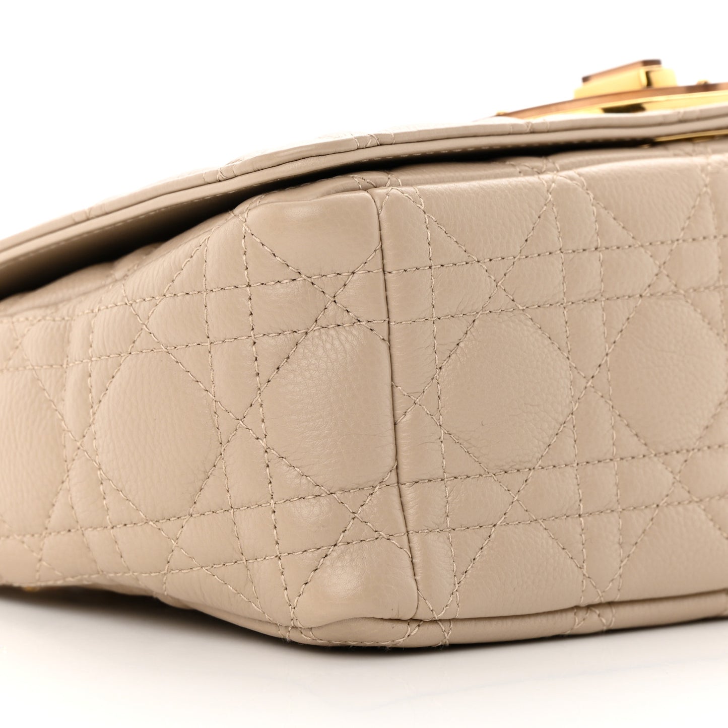Calfskin Cannage Medium Caro Bag Beige