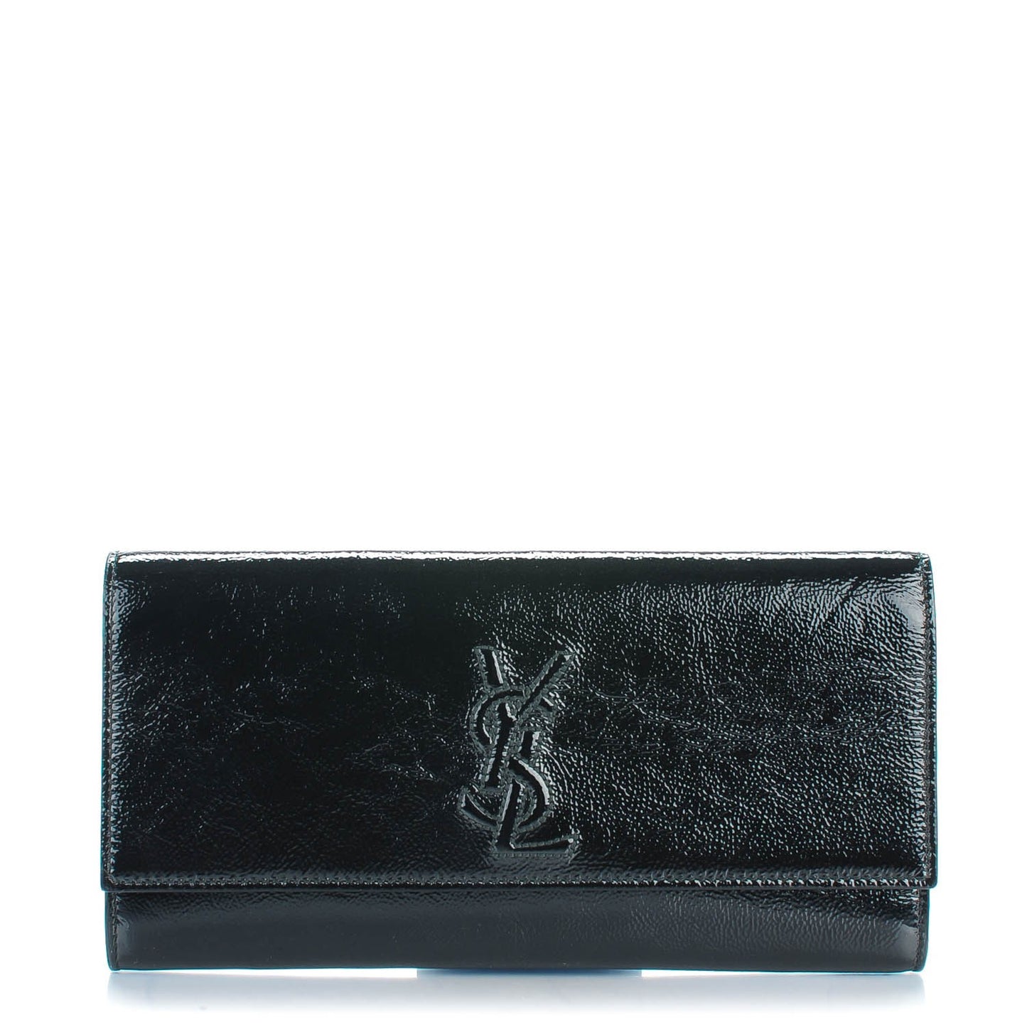 Textured Patent Monogram Small Belle De Jour Clutch Black